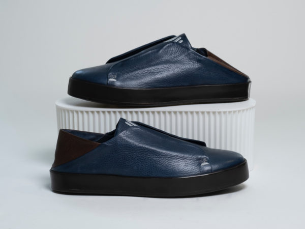 MC Blue Brown Grain Calf Leather (Back Piece Down)